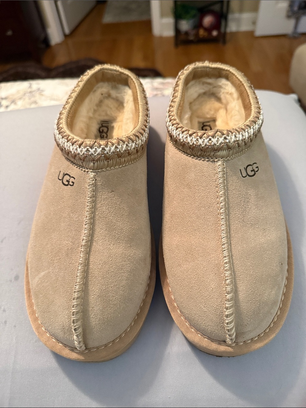 UGG Slip-On Shearling Mules in Light Tan